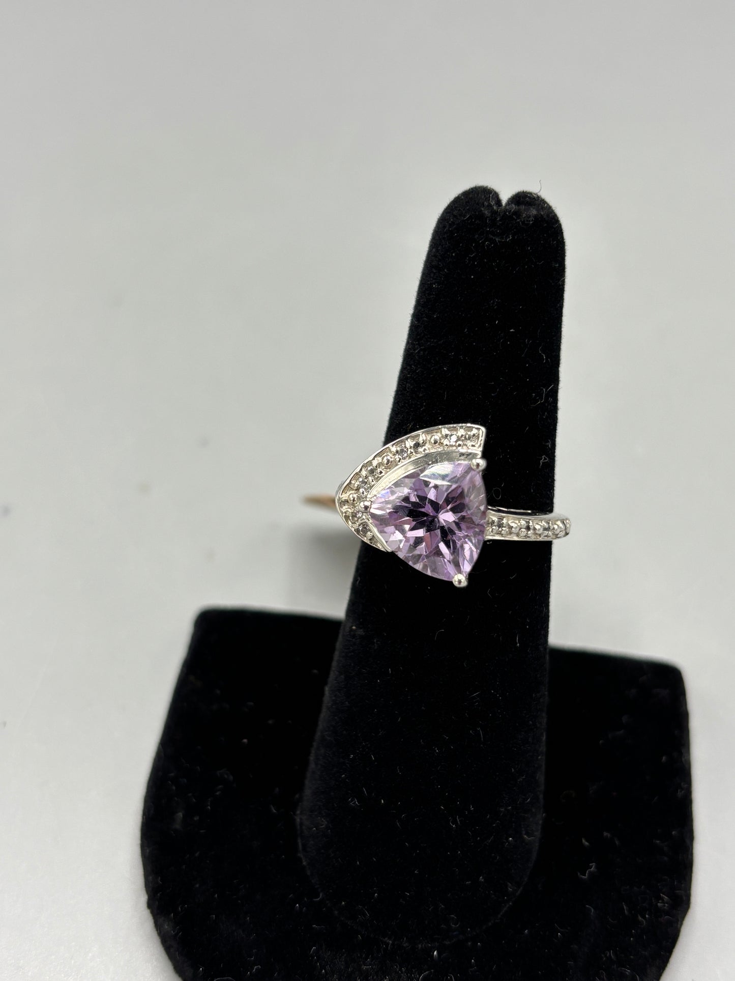 Sterling Amethyst & Diamond ring