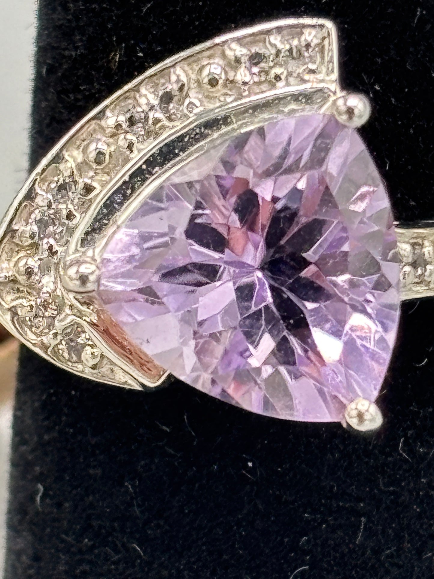 Sterling Amethyst & Diamond ring