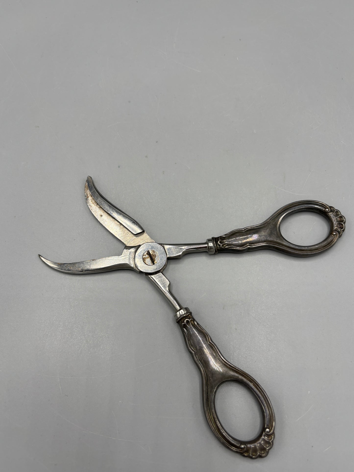 Vintage pair of Sterling silver handle grape shears