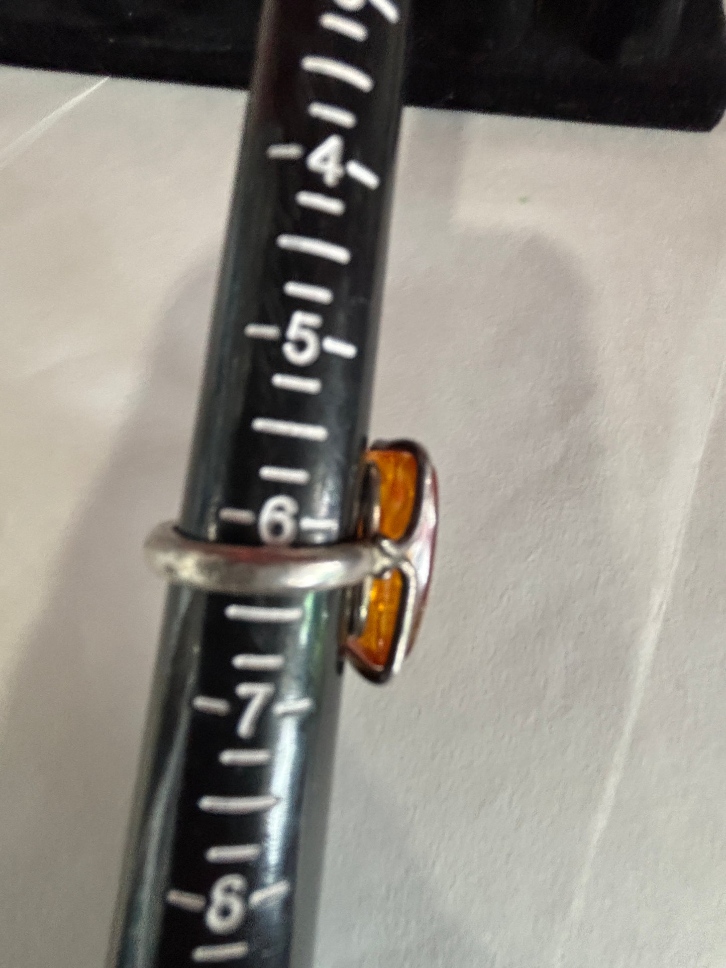 Sterling Amber Ring