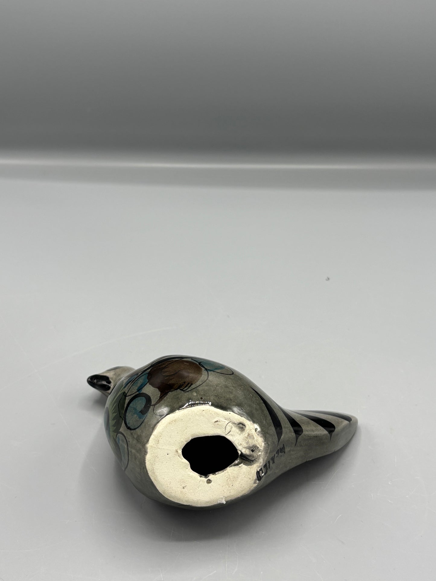 Vintage Tonala Mexican clay painted bird