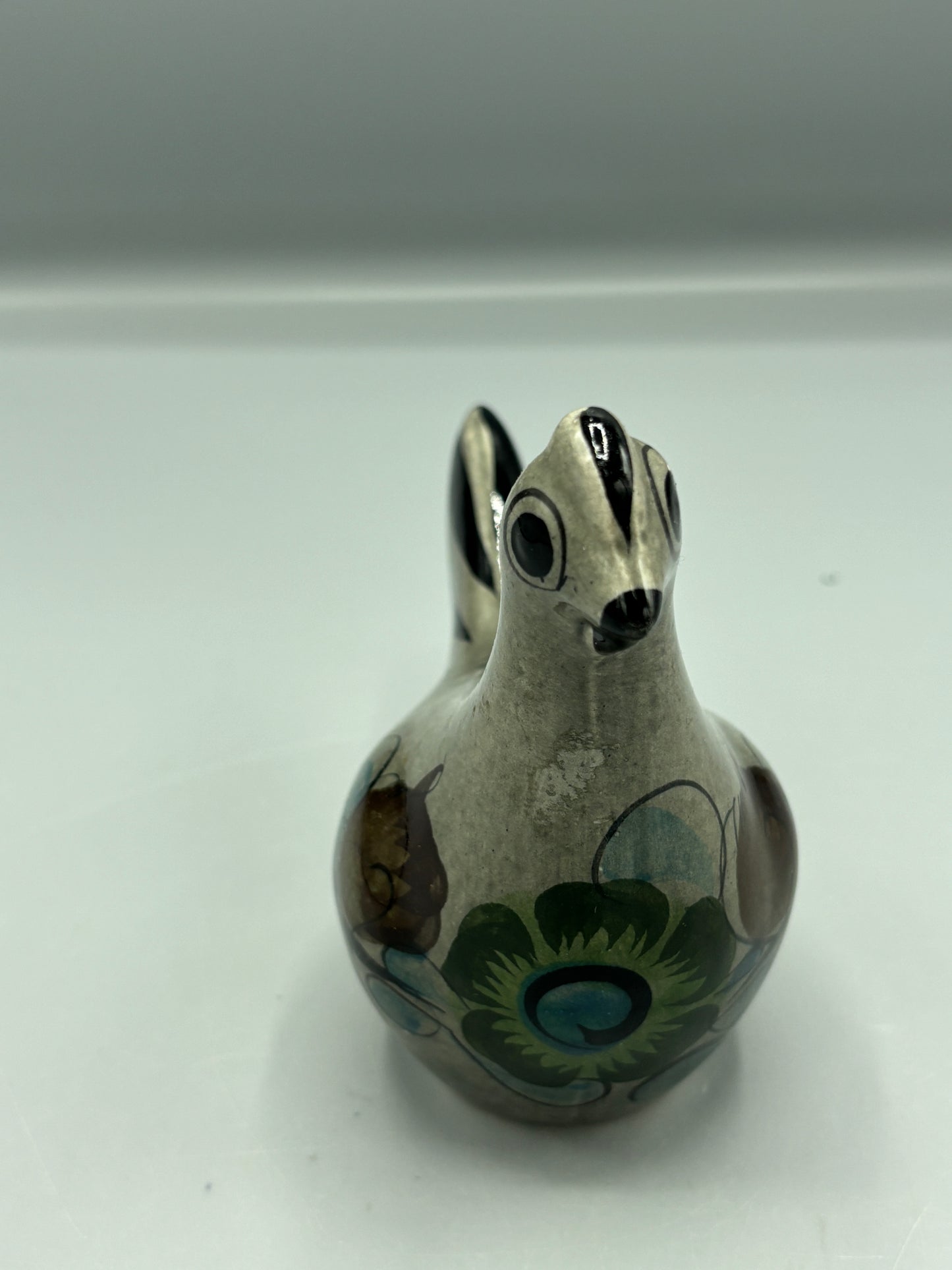 Vintage Tonala Mexican clay painted bird
