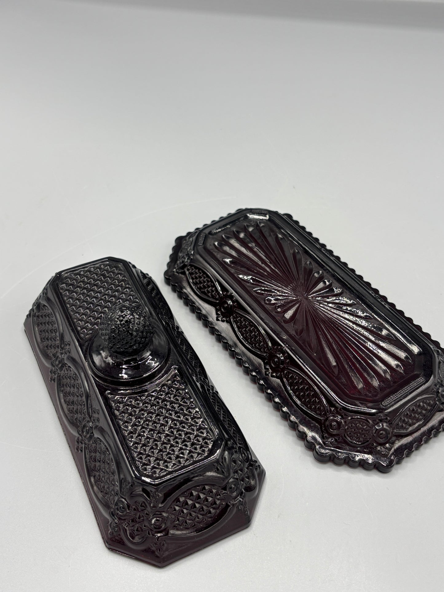 Vintage Avon Cape Cod Ruby Red butter dish