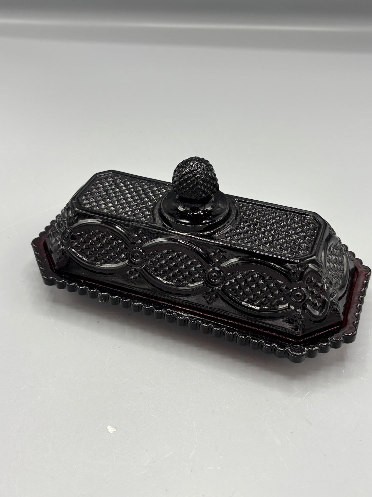 Vintage Avon Cape Cod Ruby Red butter dish