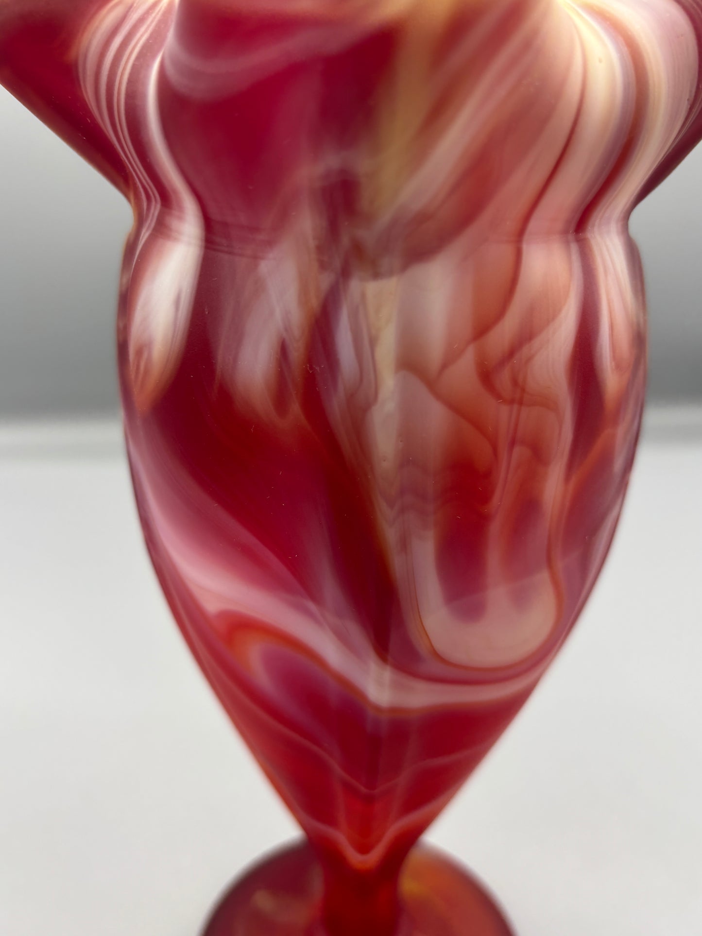 Red Slag glass vase