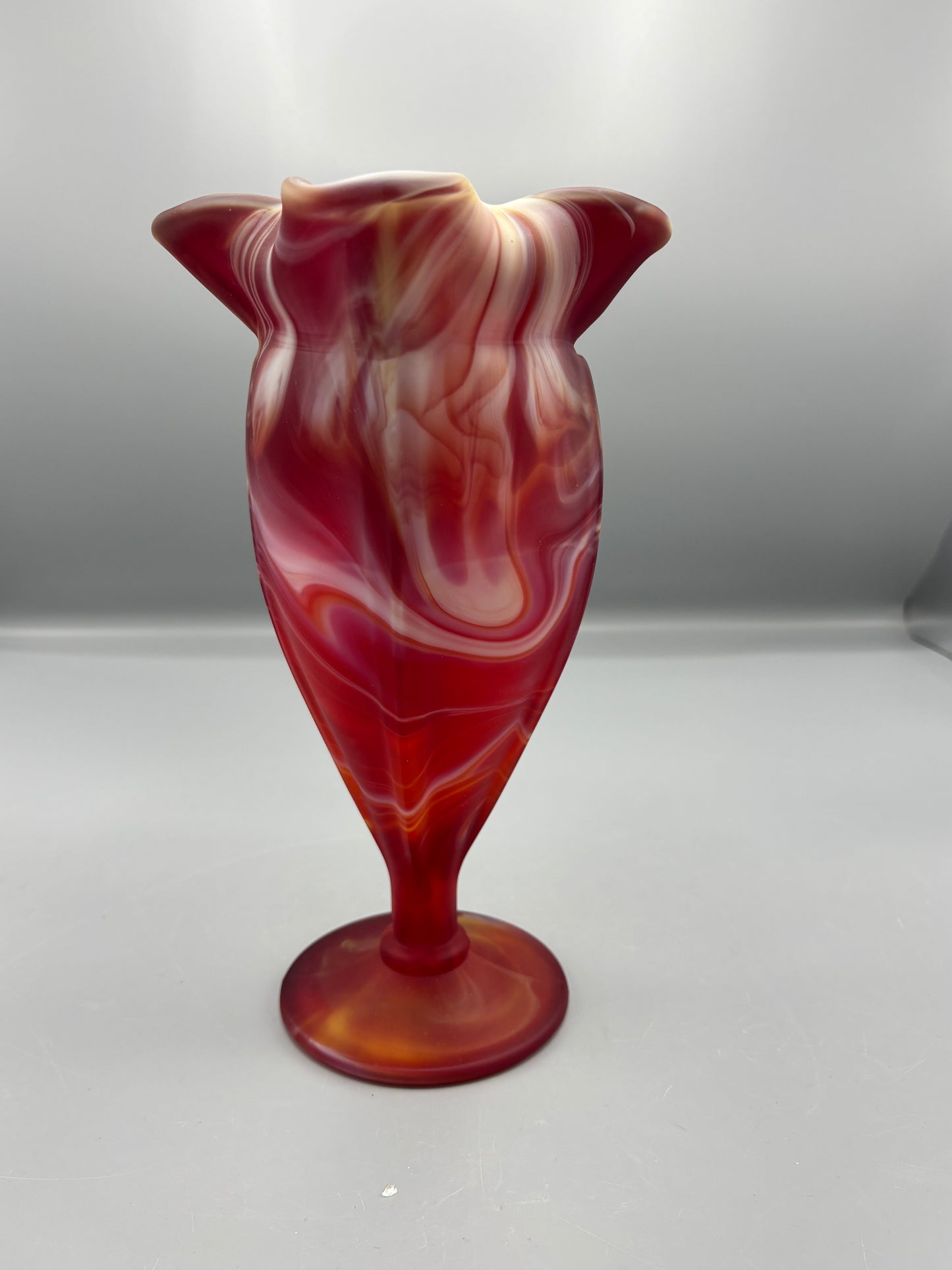Red Slag glass vase