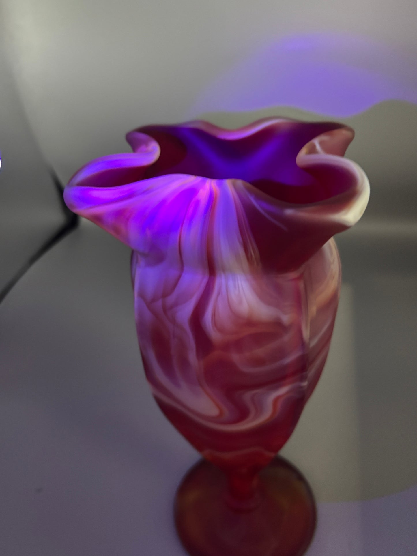Red Slag glass vase