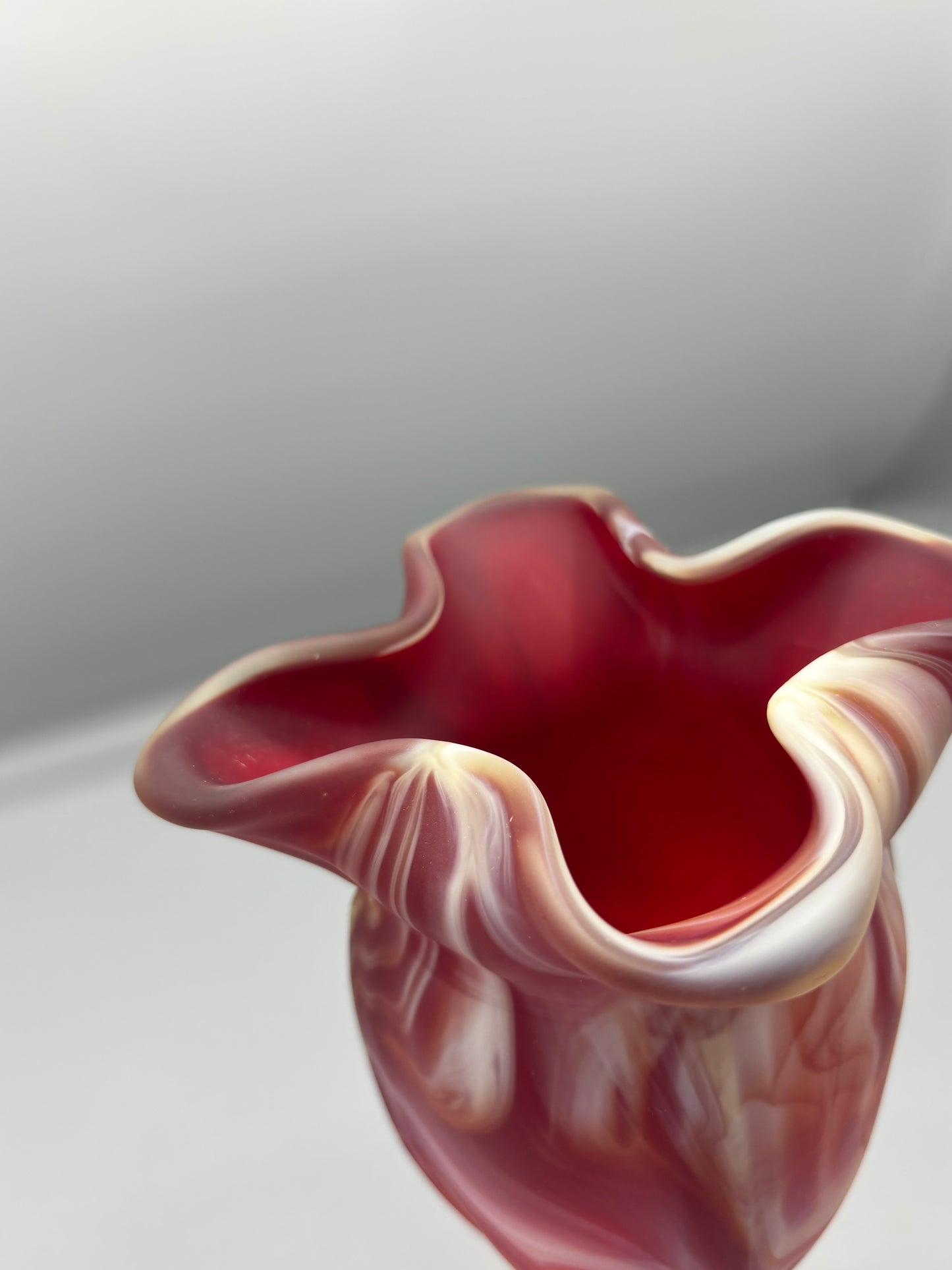Red Slag glass vase