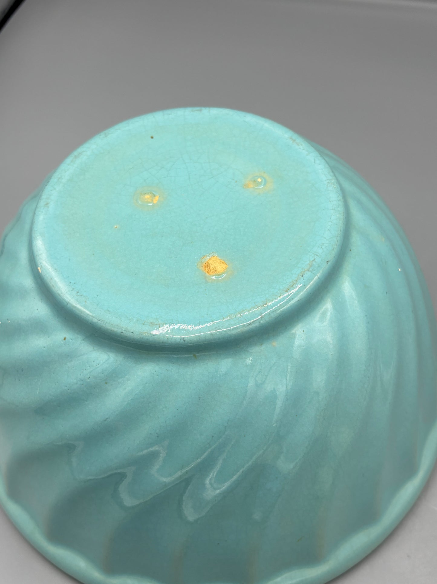 Vintage Teal 9.5 Pottery Mixing Bowl