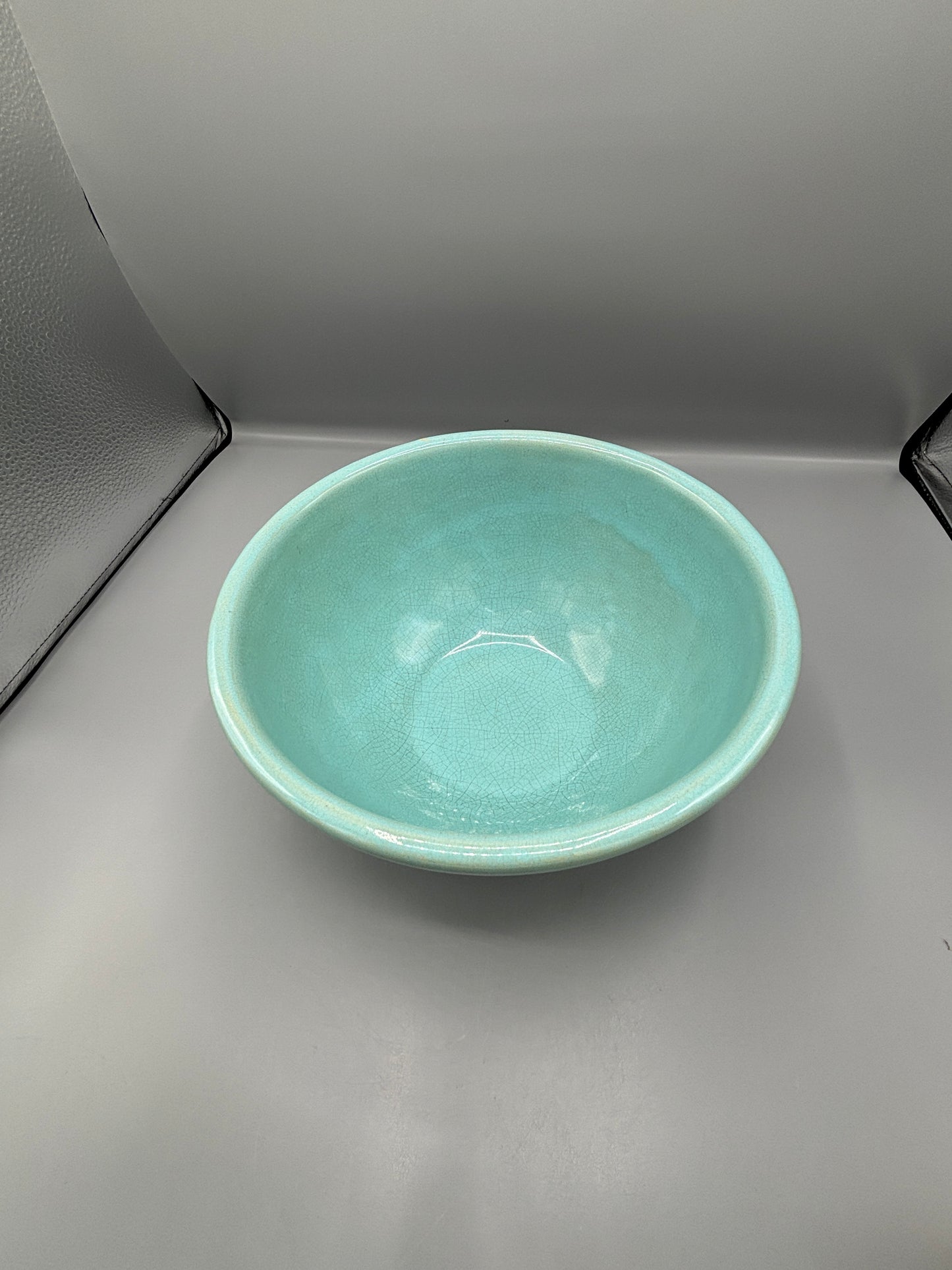 Vintage Teal 9.5 Pottery Mixing Bowl