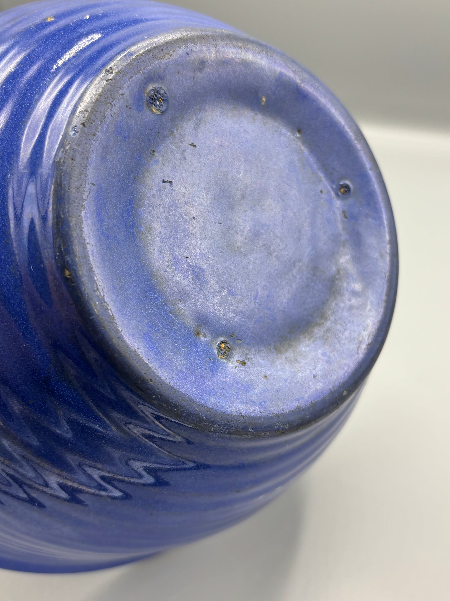 Vintage pottery blue 8.5 bowl