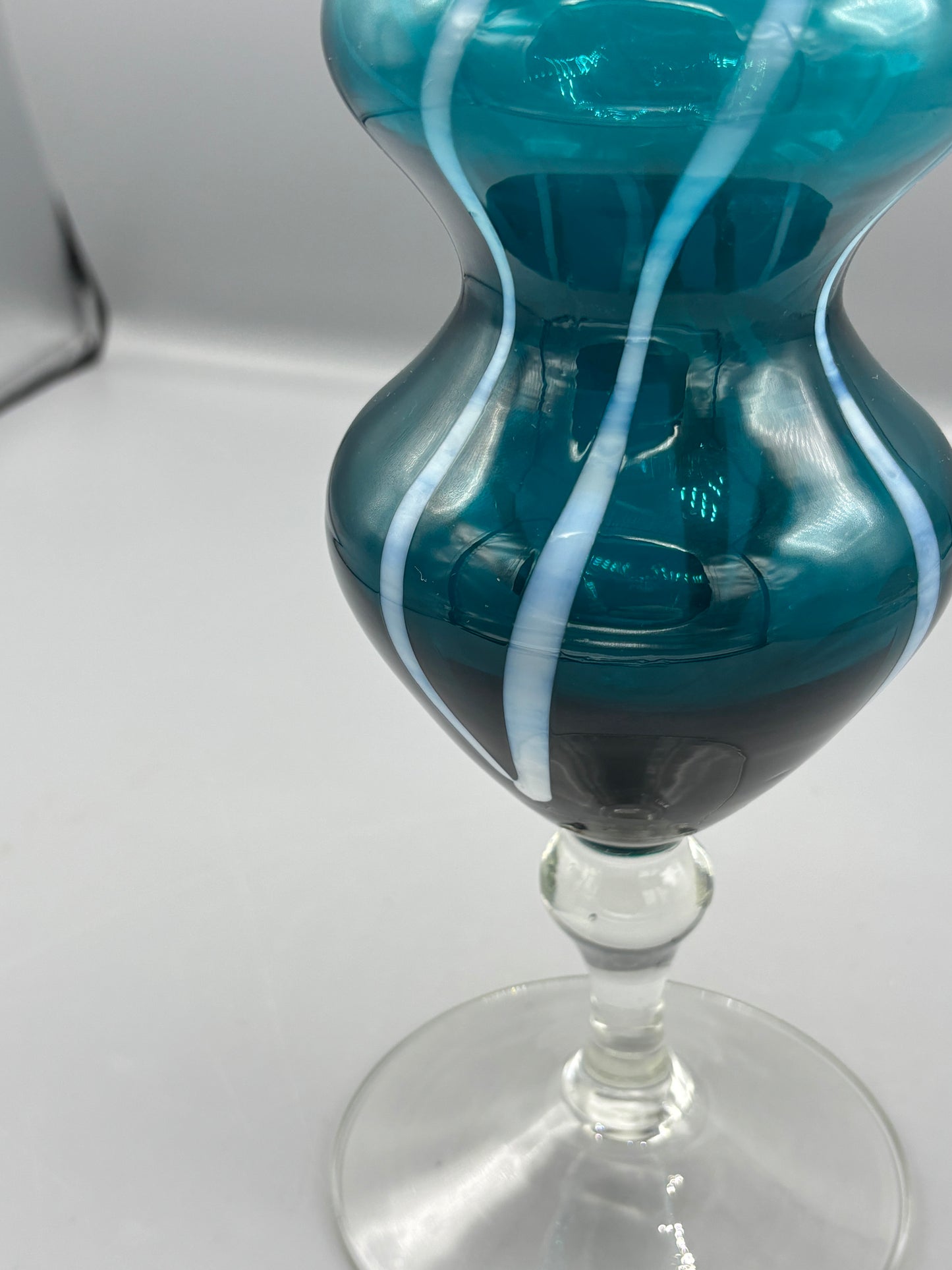 Fall blue & white swirl vase