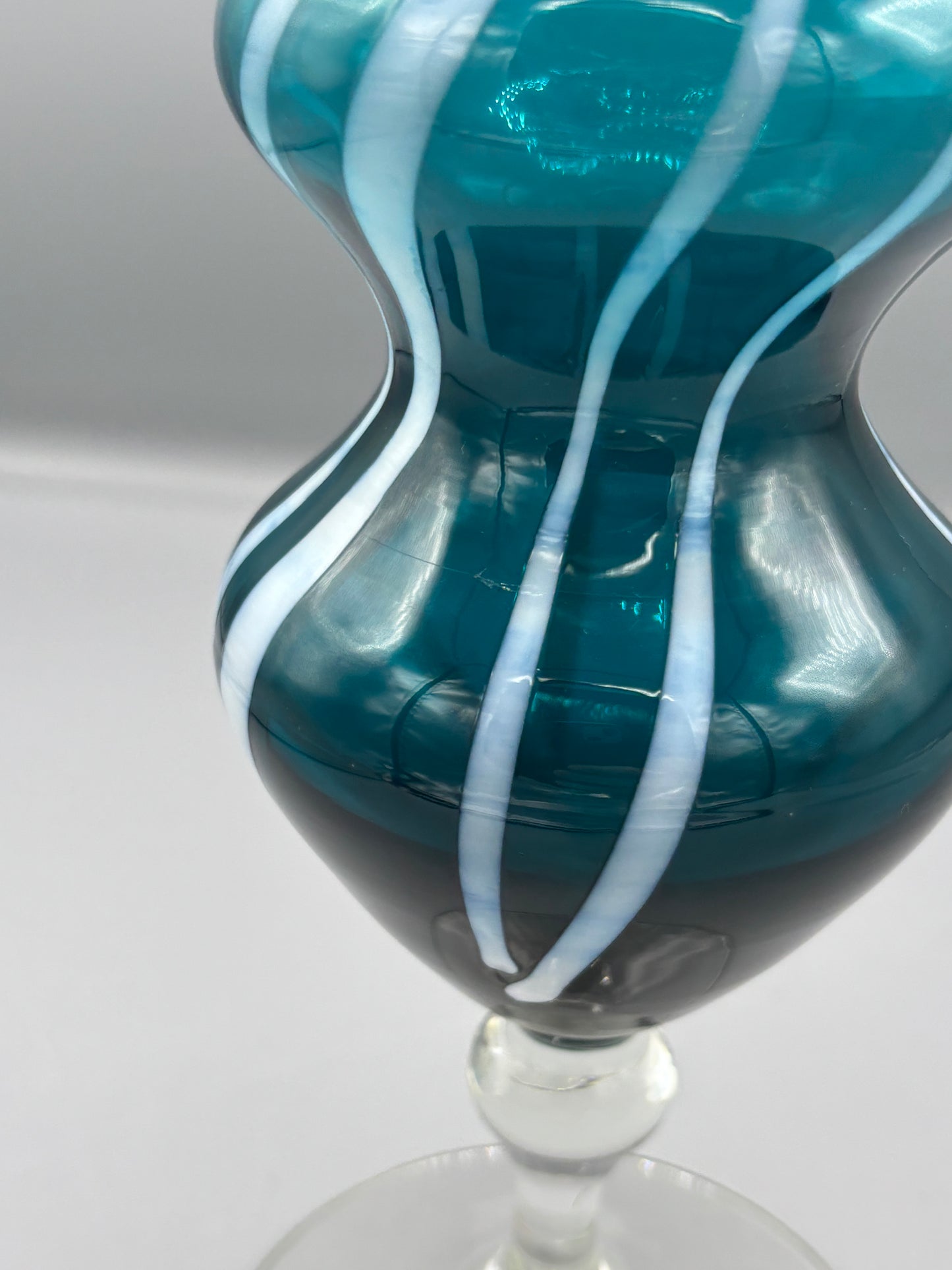 Fall blue & white swirl vase