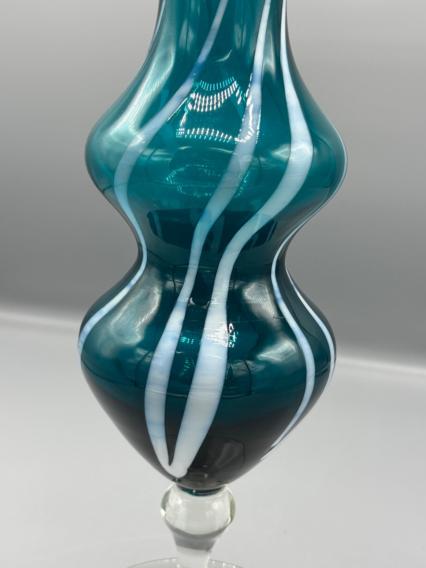 Fall blue & white swirl vase