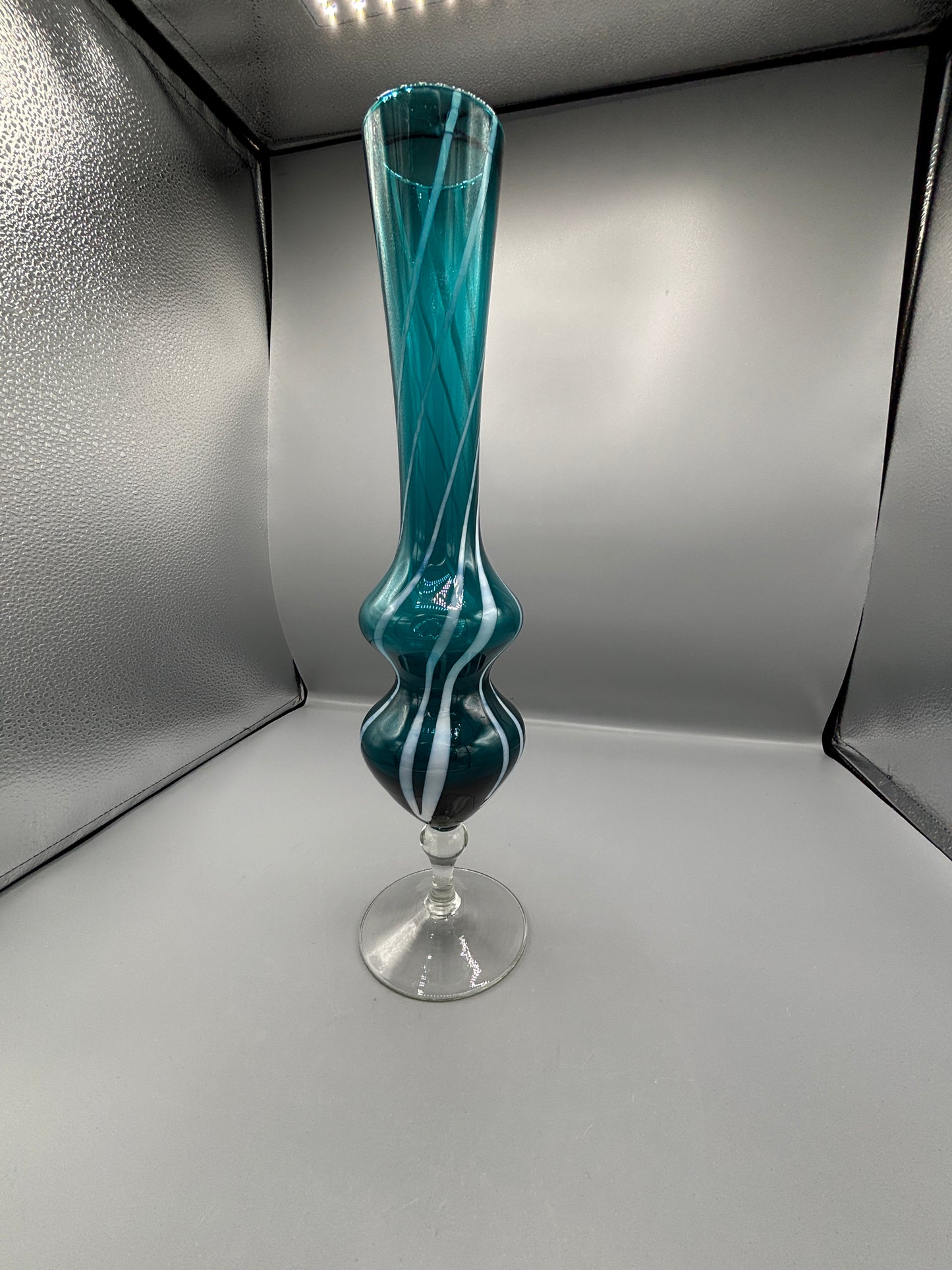 Fall blue & white swirl vase