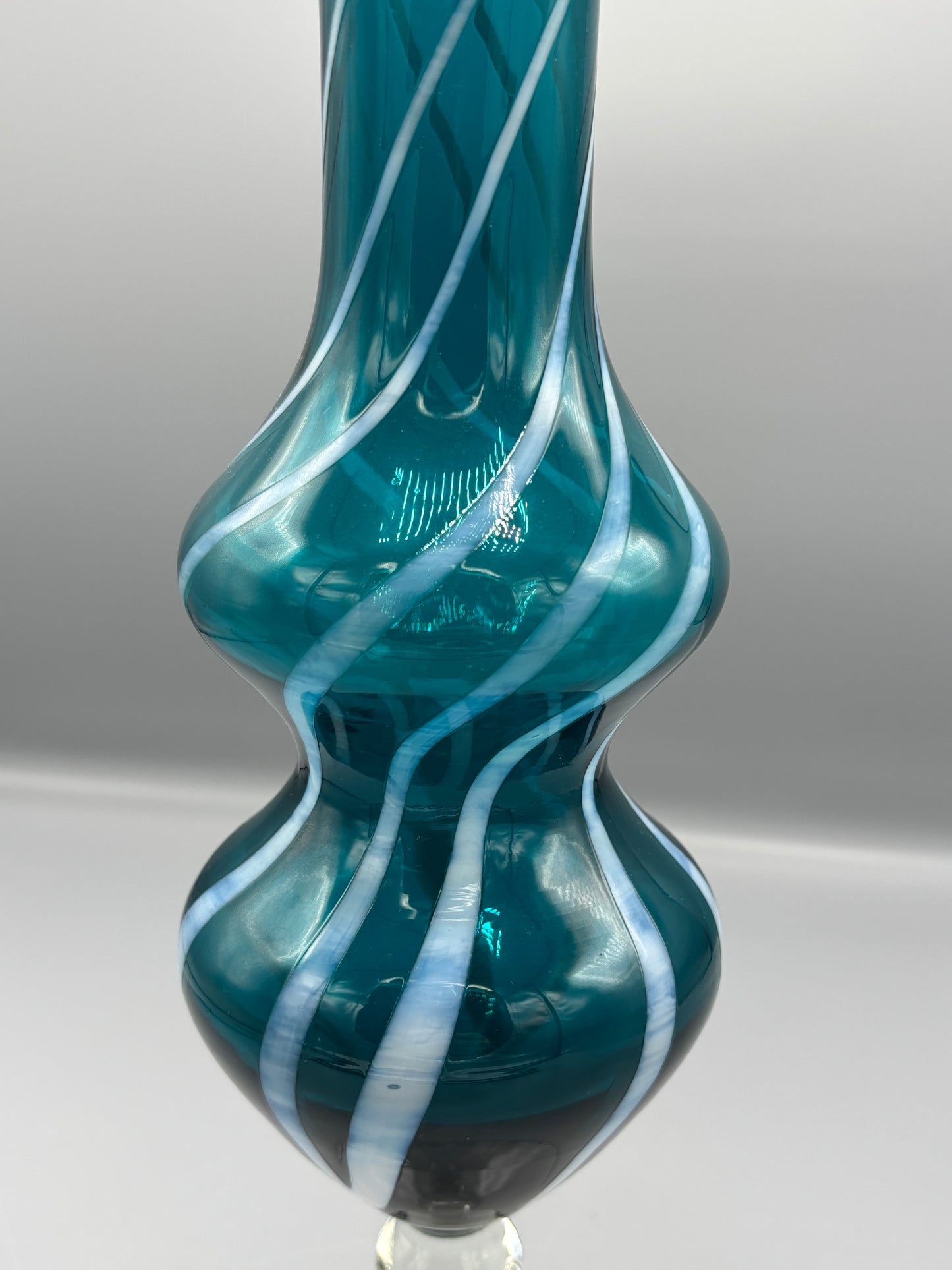 Fall blue & white swirl vase