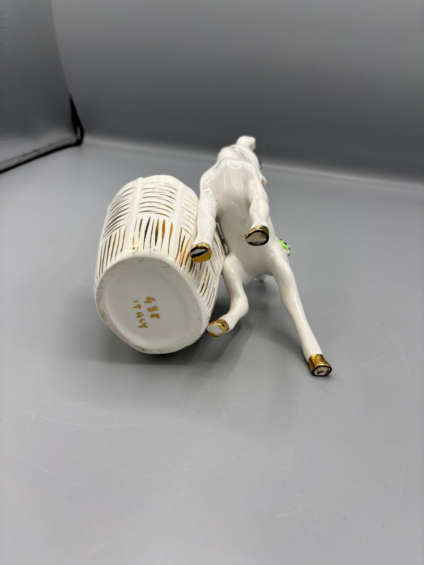 Vintage White deer planter