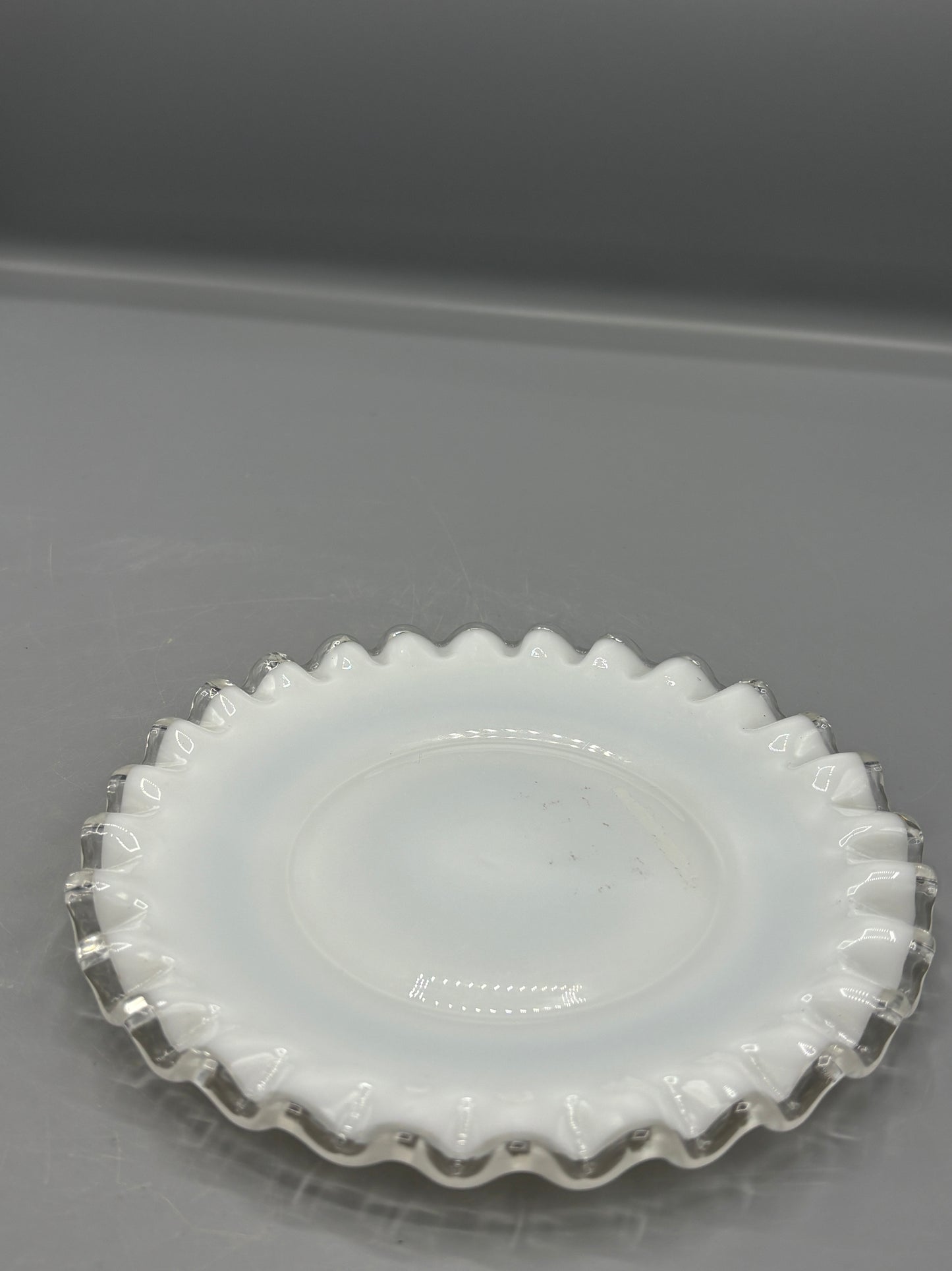 Fenton Silver Crest milk glass plate