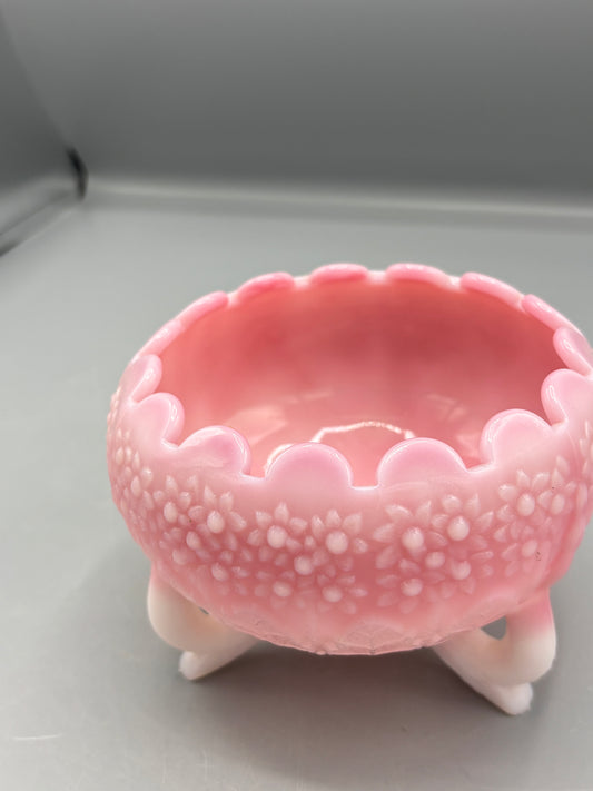 Fenton Rosaline Pink footed Rose bowl