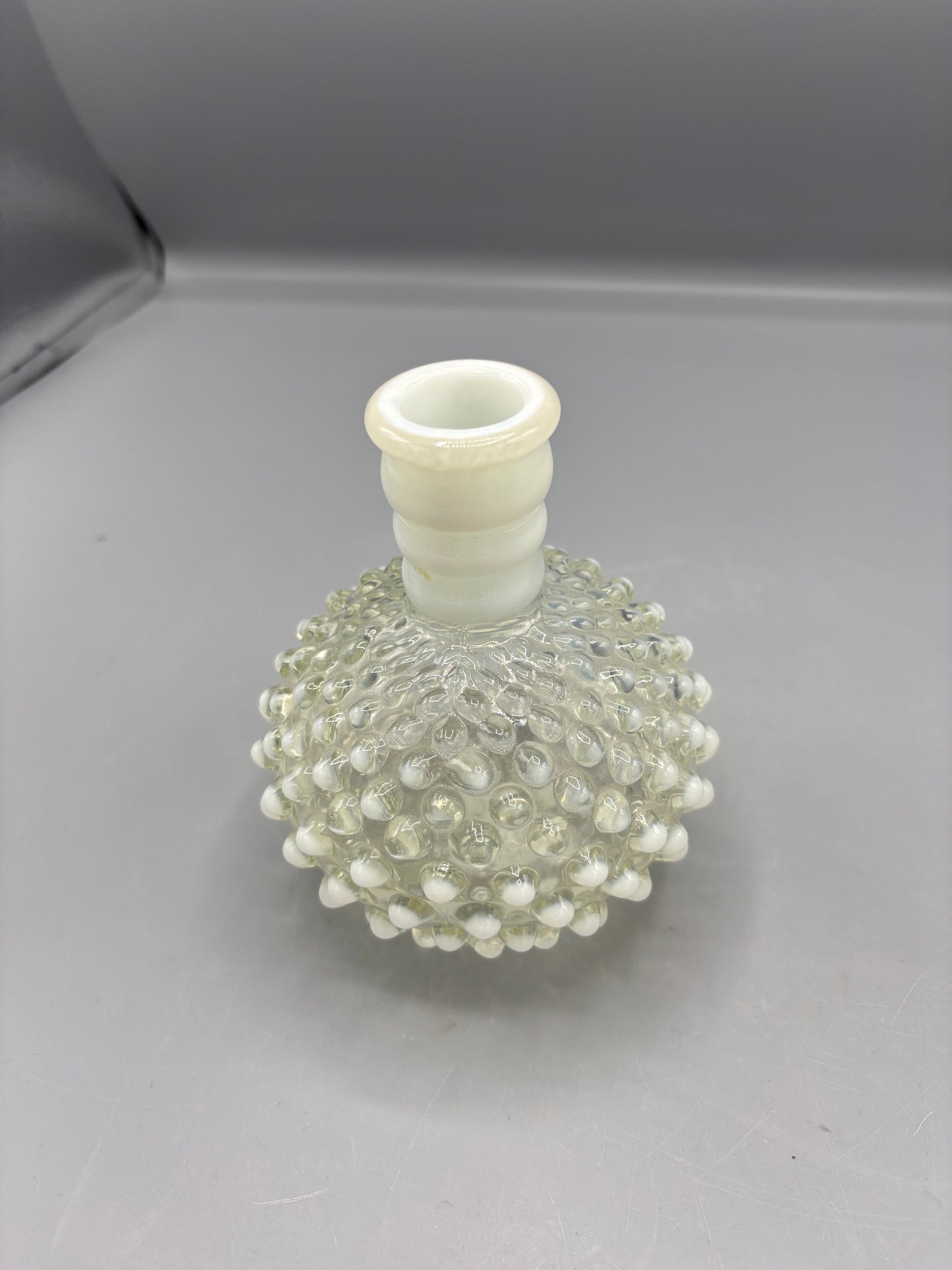 Moonstone Opalescent hobnail perfume bottle