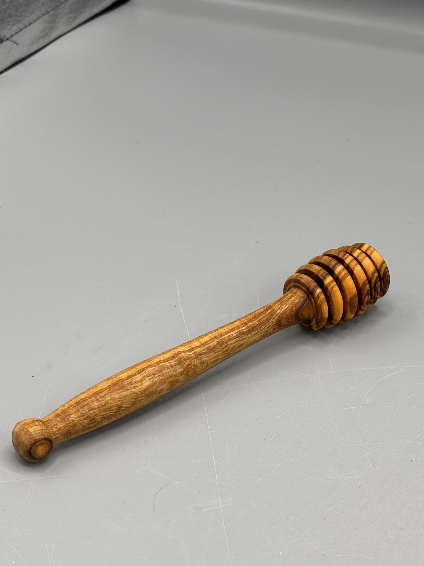 Olive wood honey dipped server