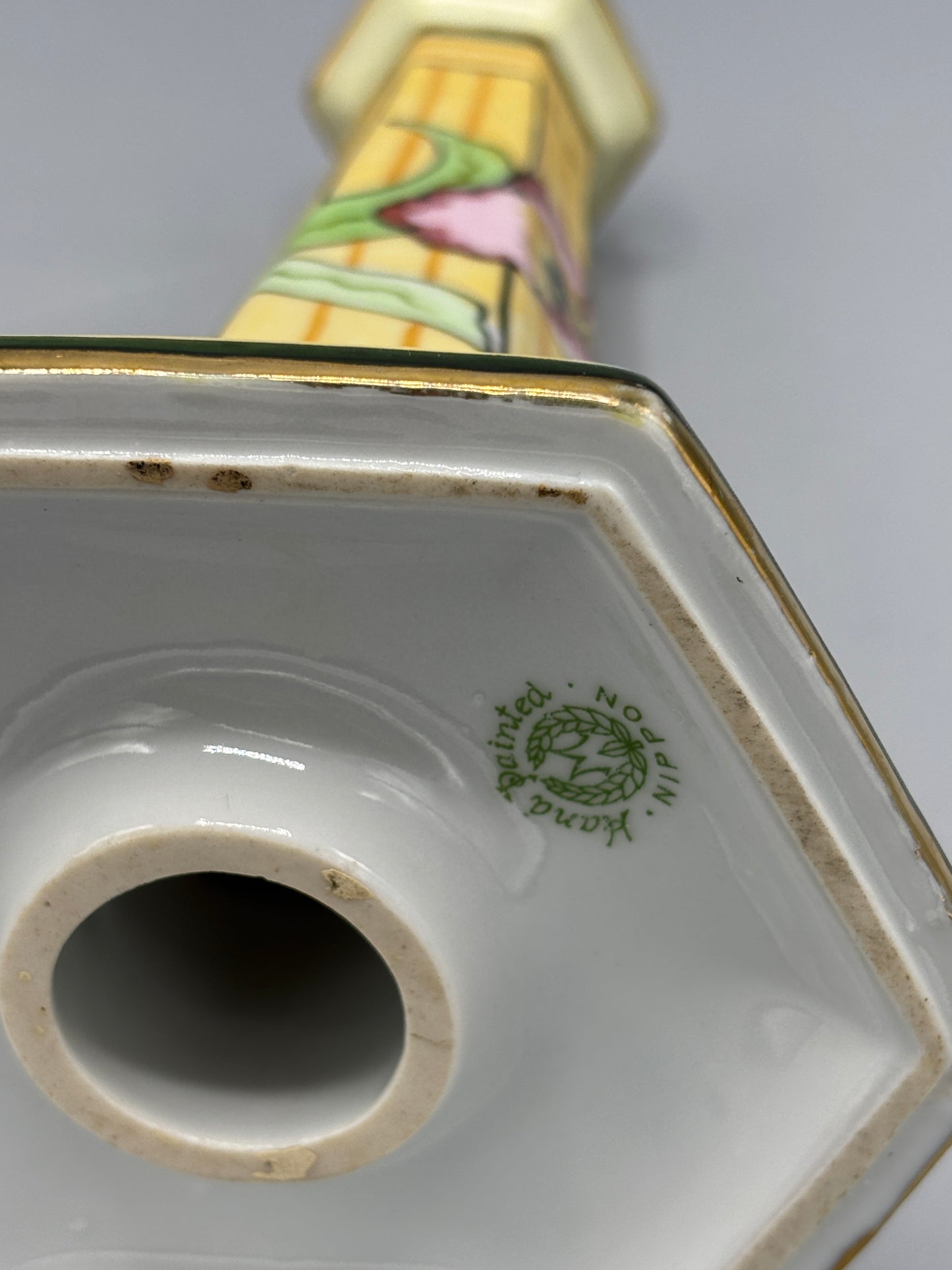 Vintage Nippon ceramic candle holder pair