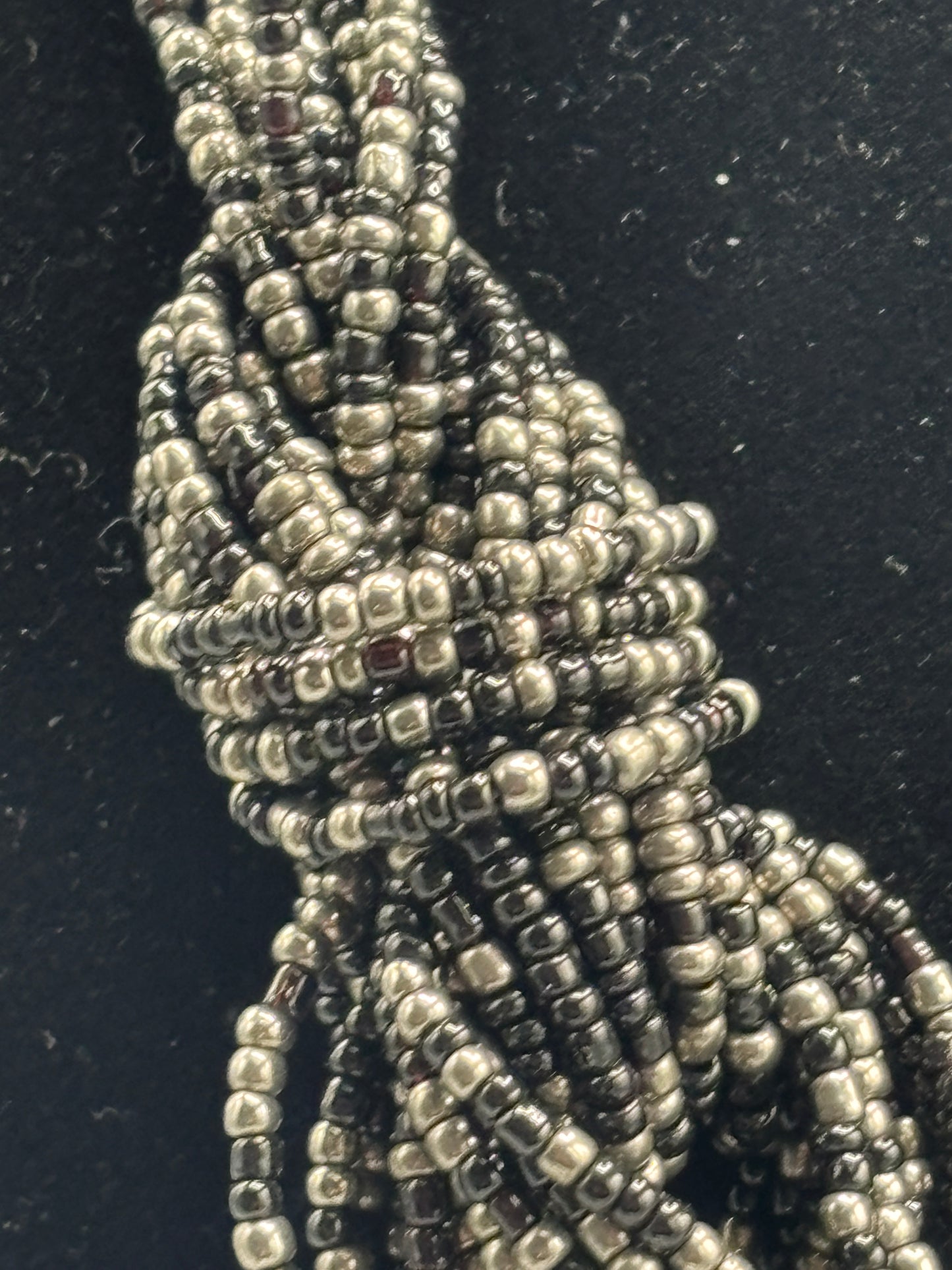 Black and Silver Bead Necklace
