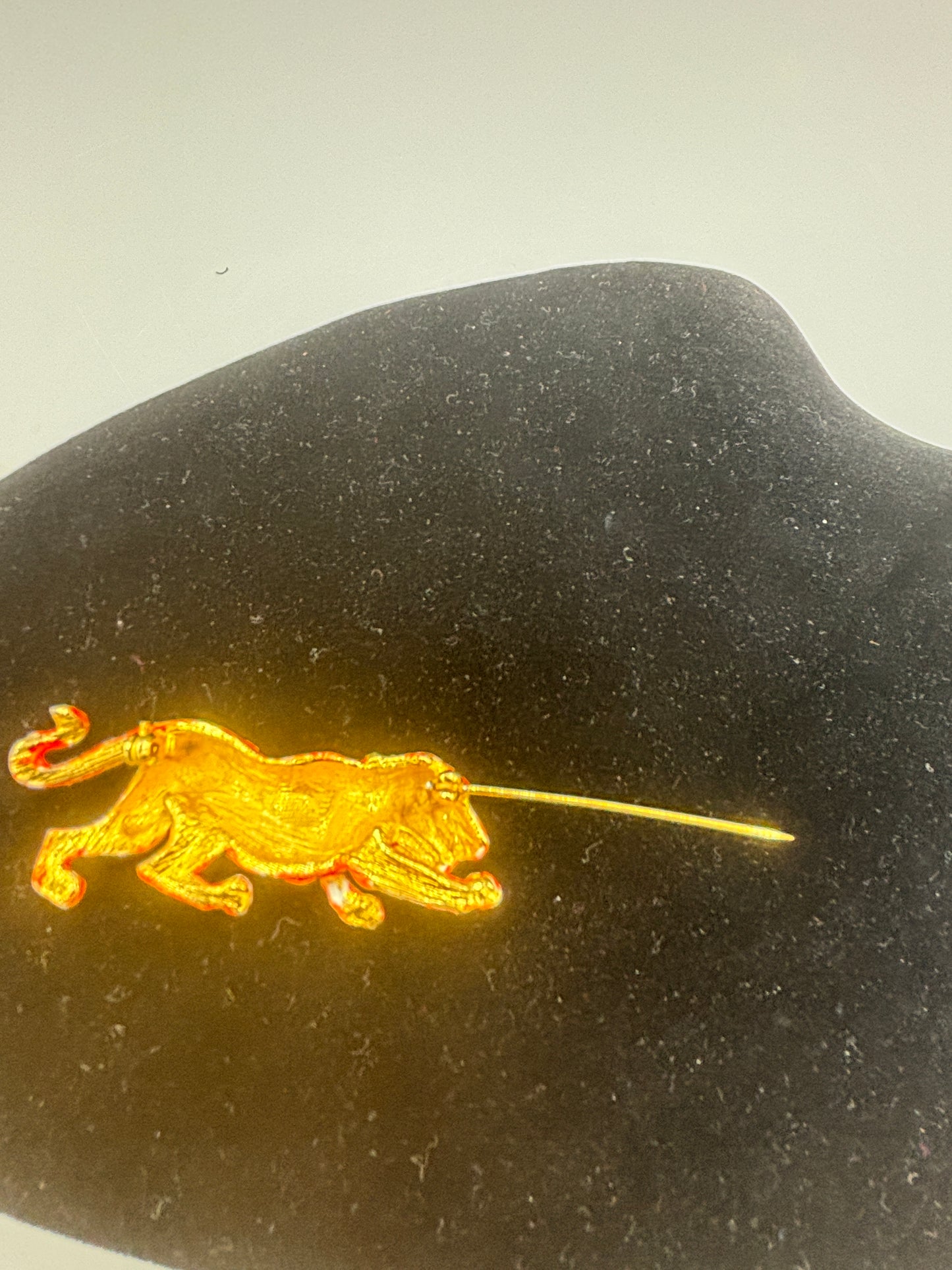 Gold tone enamel Cheetah