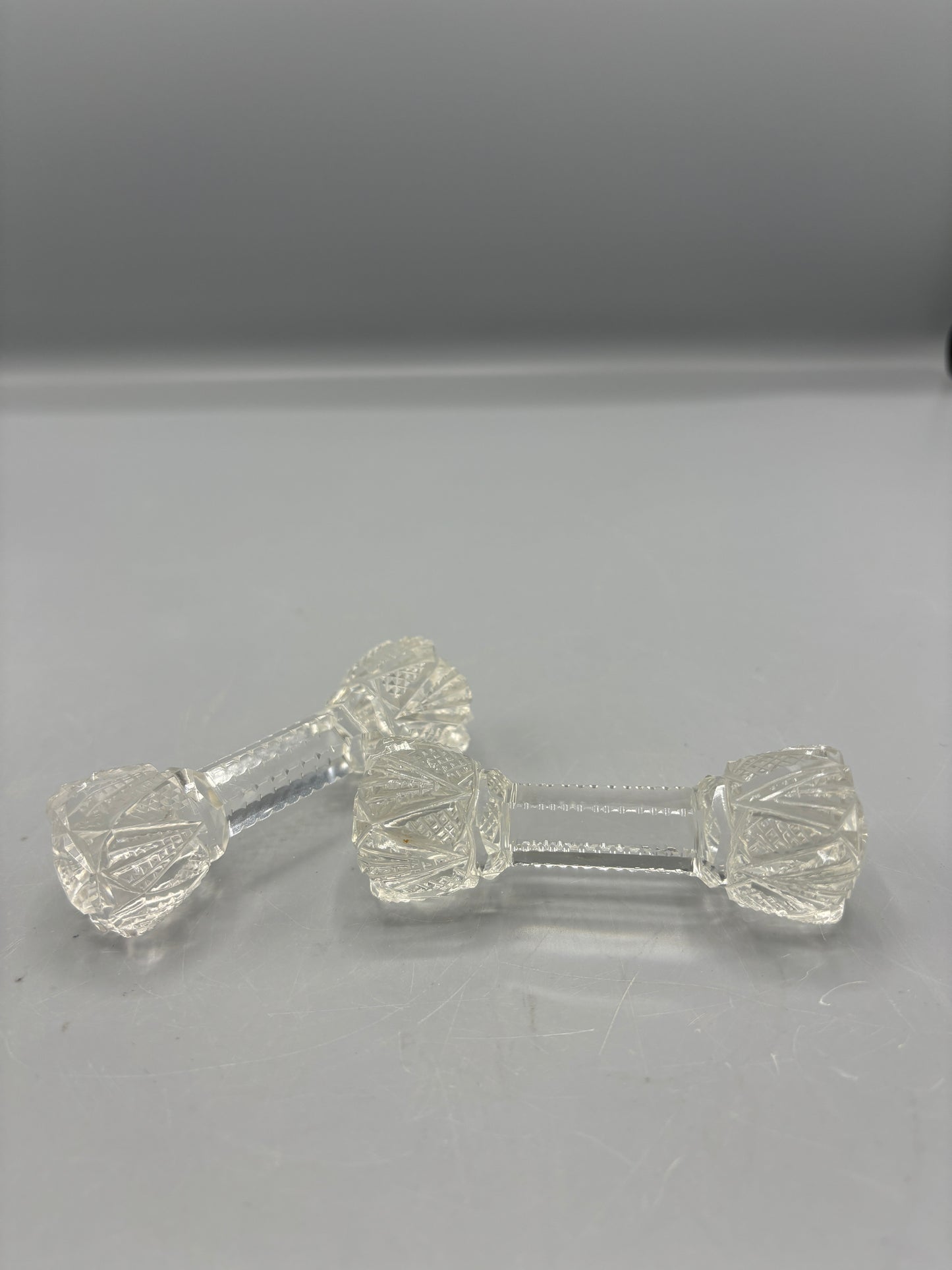 Set of 2 Barbell Crystal Knife rest