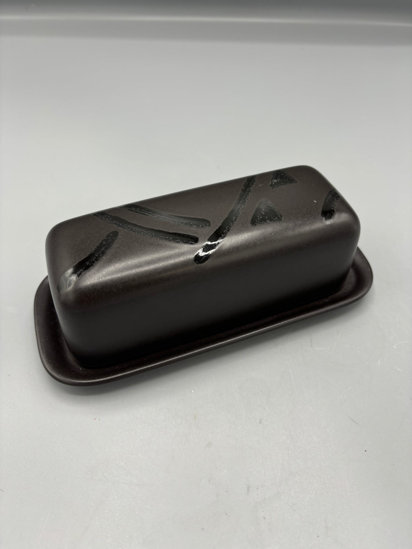 Pfaltzgraff midnight sun covered butter dish