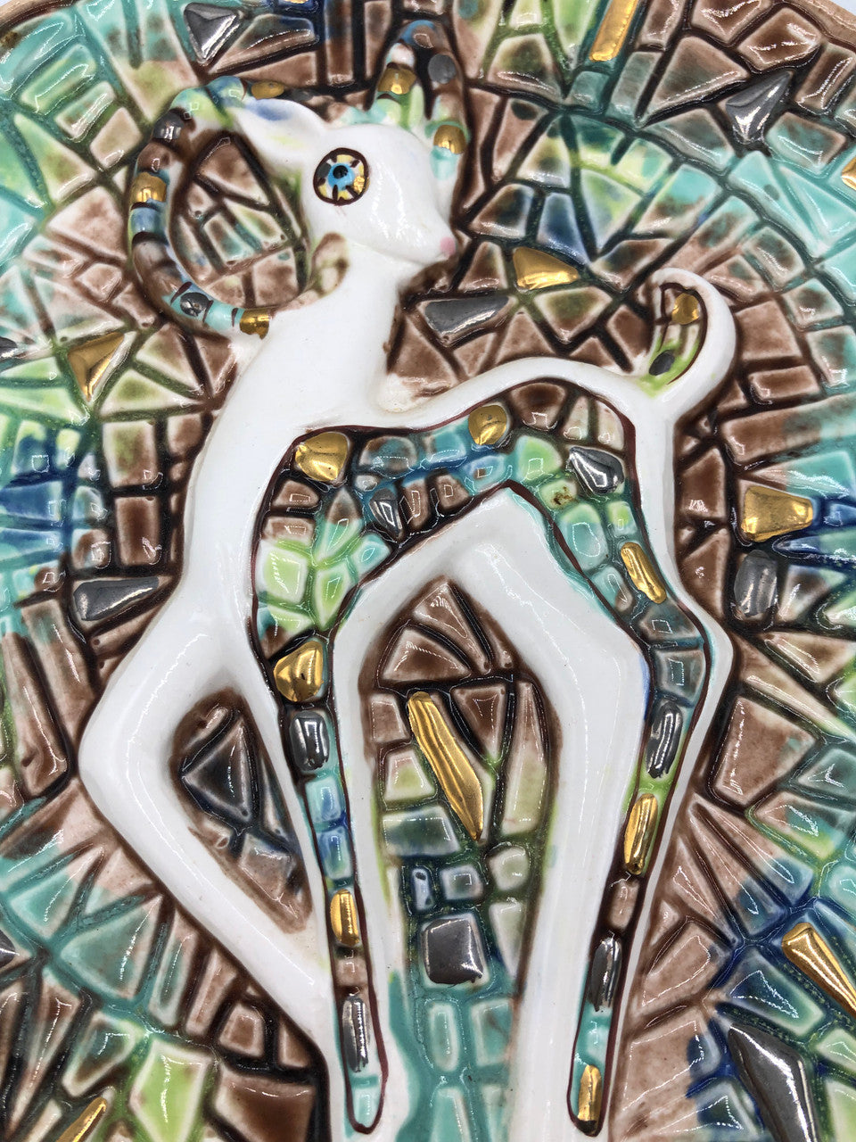 Relco Ram Brown & Teal Plate