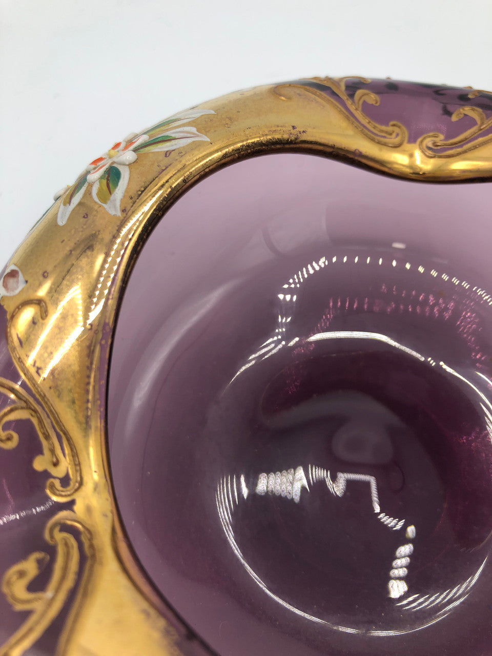 Bohemian glass Amethyst Ashtray