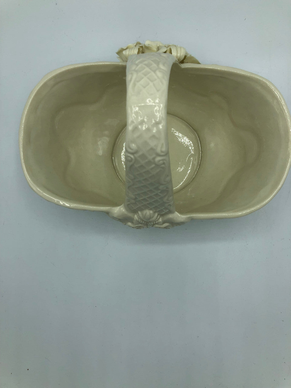 Vintage Porcelain Basket with Roses