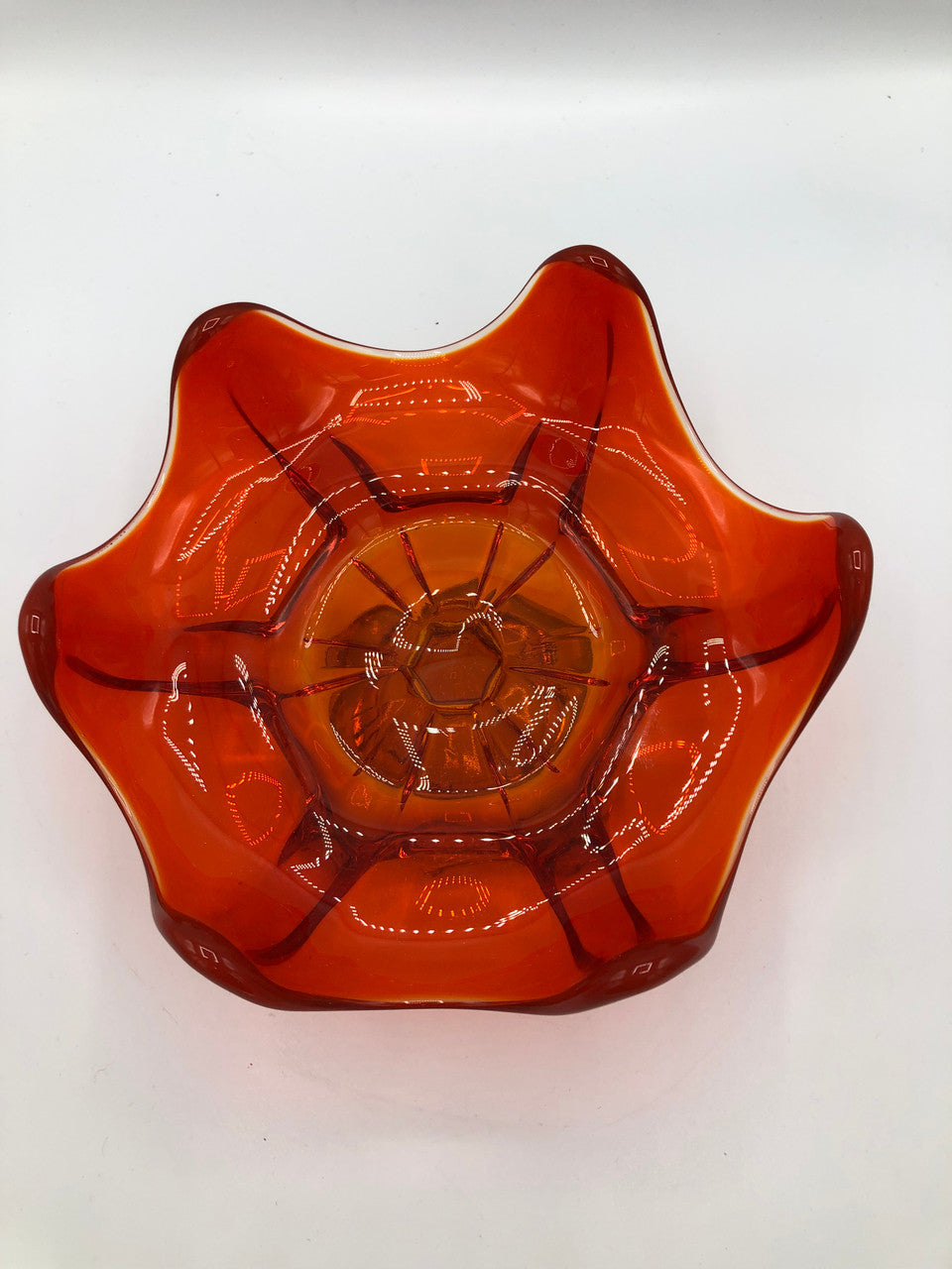 Viking Column Ribbed Compote Orange