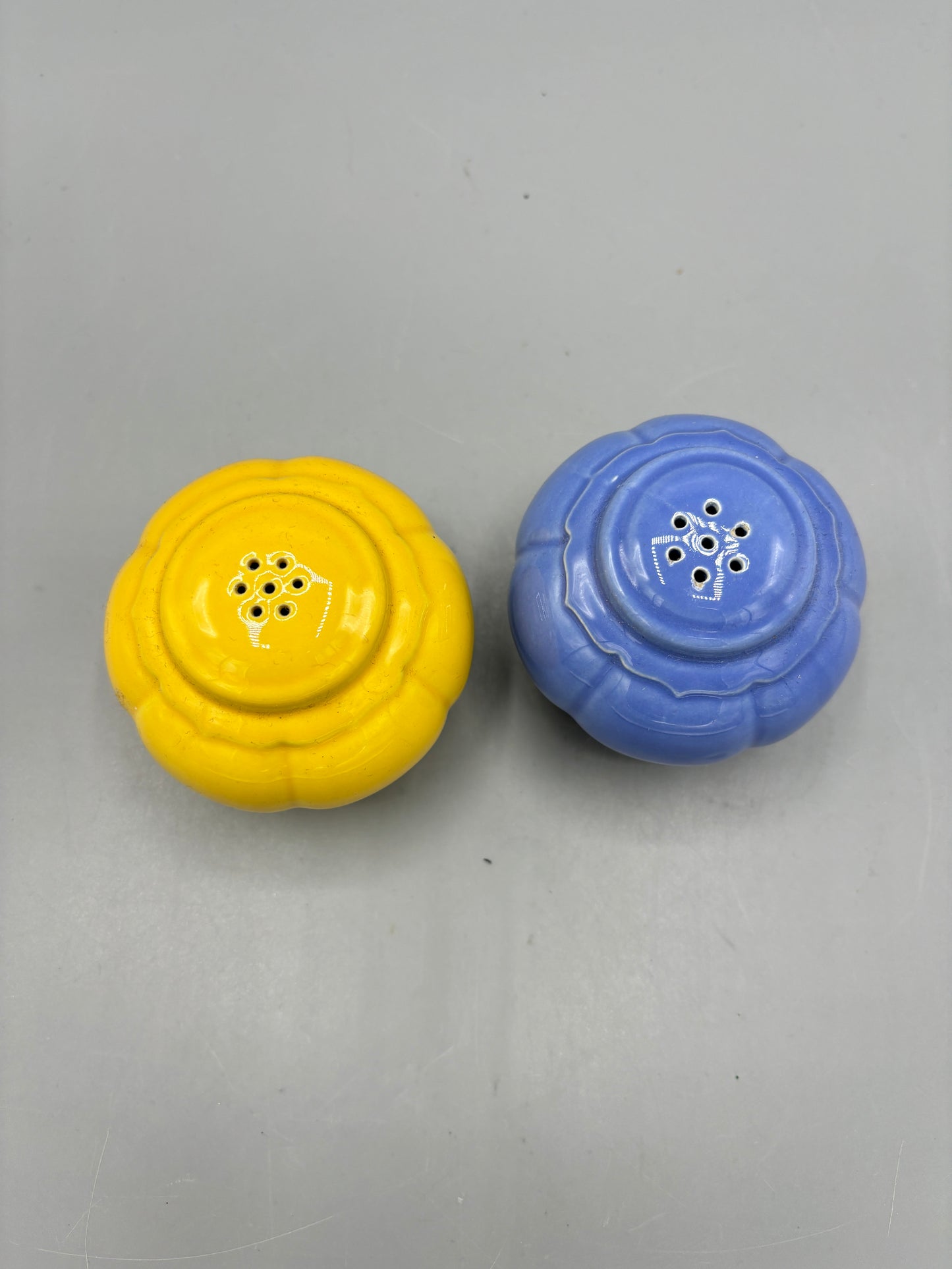 Homer Laughlin Rivera Blue & Yellow Salt & Pepper