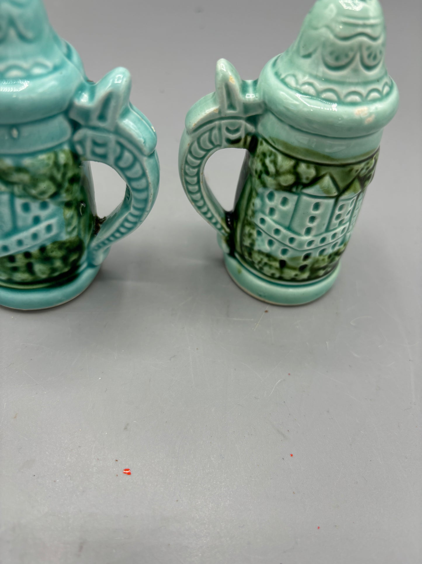 Vintage Teal stein salt & pepper