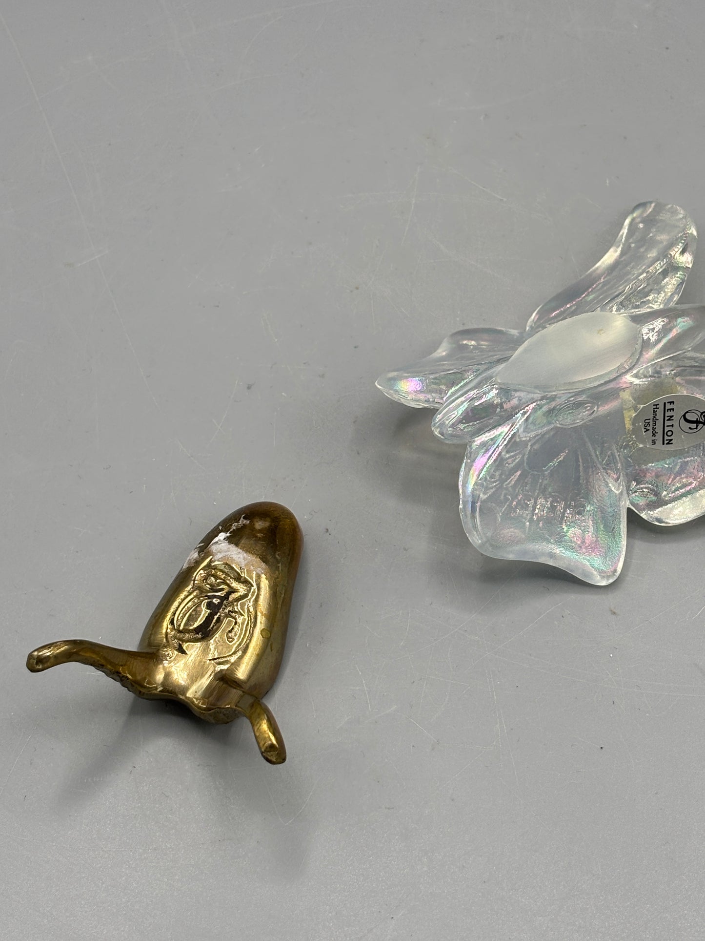Vintage Fenton Iridescent clear butterfly
