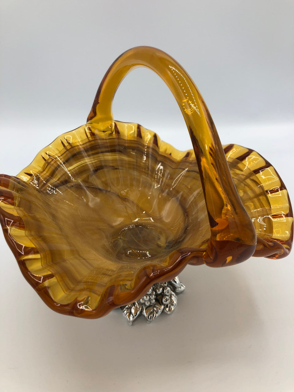 Murano Italy Art Glass Basket