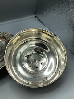 Sheffield Silver plate round platter with lid
