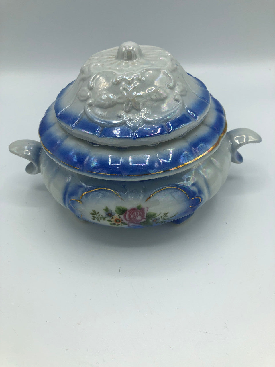Flower Luster dish blue & white
