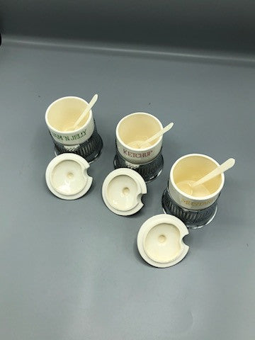 Vintage King Set of Jam, Mustard & Ketchup jars