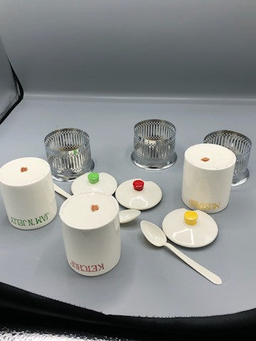 Vintage King Set of Jam, Mustard & Ketchup jars
