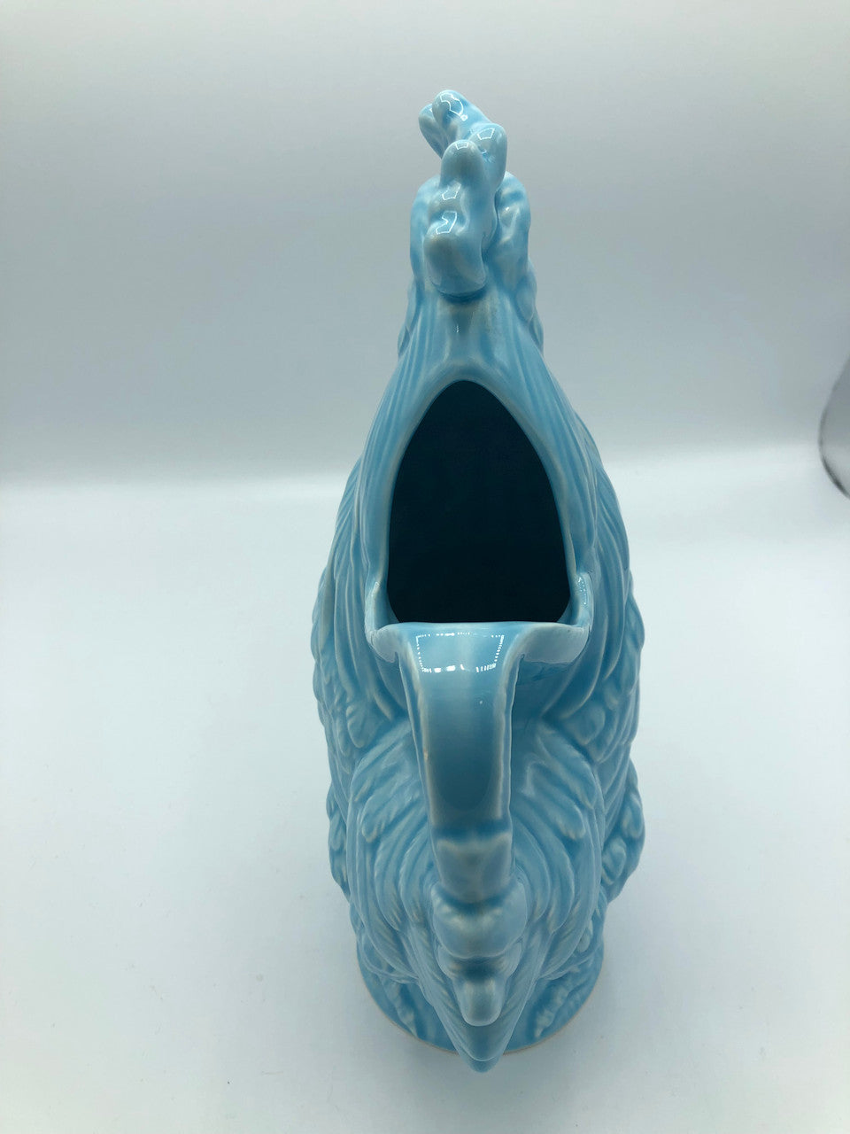 Large Porcelain Blue Rooster Pitcher