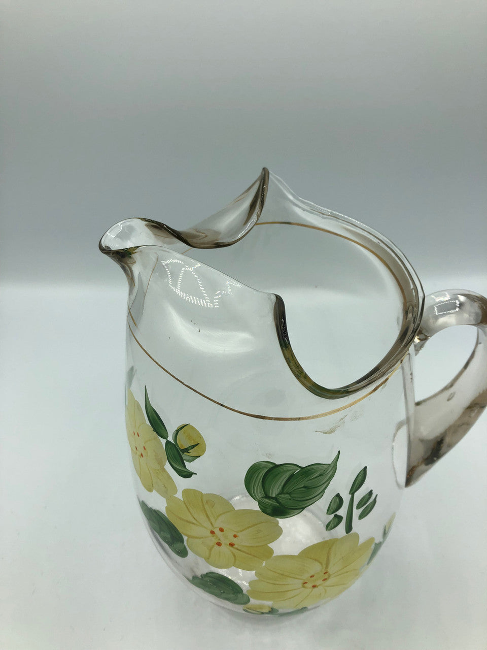 Hand Painted Yellow Flower Pitcher