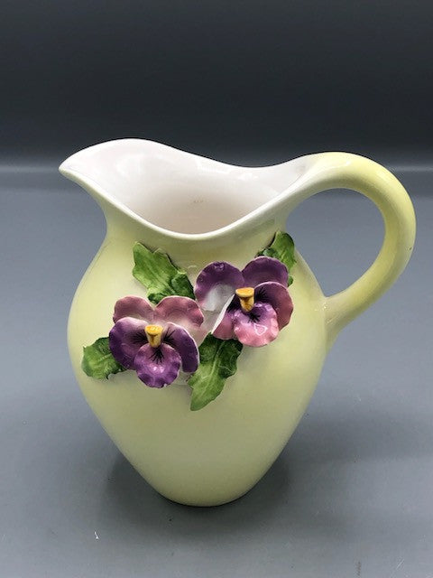 Ceramic mini pitcher with flowers