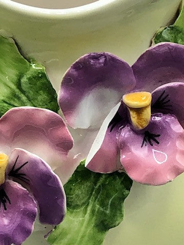 Ceramic mini pitcher with flowers