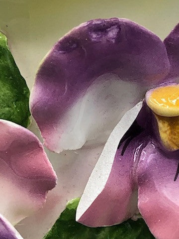 Ceramic mini pitcher with flowers