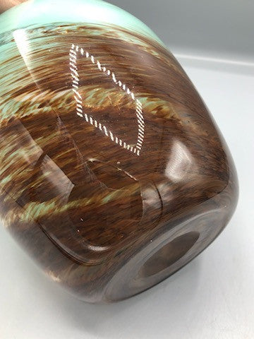Blue & Brown Swirl vase