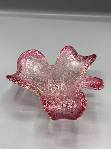 Pink bubble glass dish
