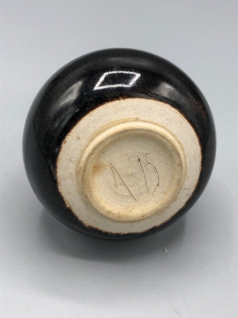 Black pottery bud vase